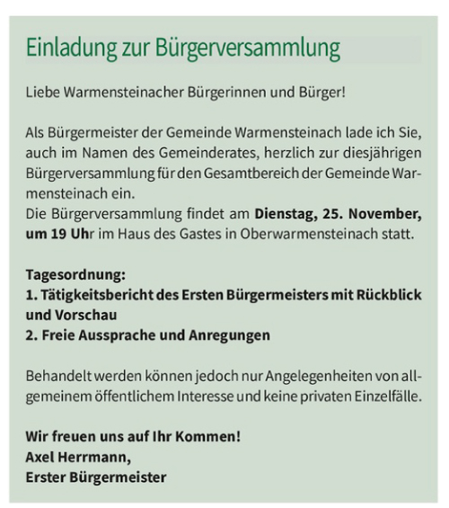 Bürgerversammlung